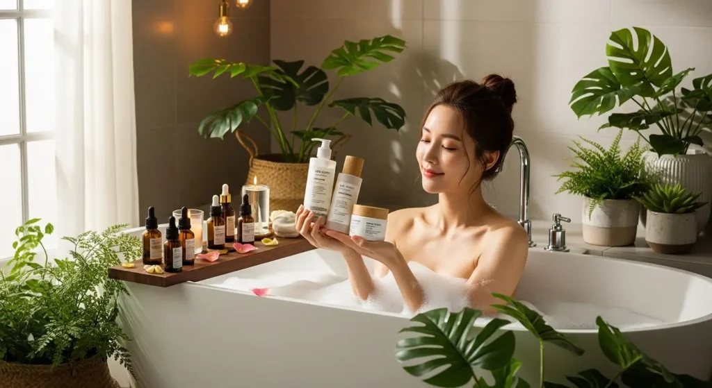 Natural and organic bath products USA 2025 with plant-based clean beauty ingredients and sustainable packaging