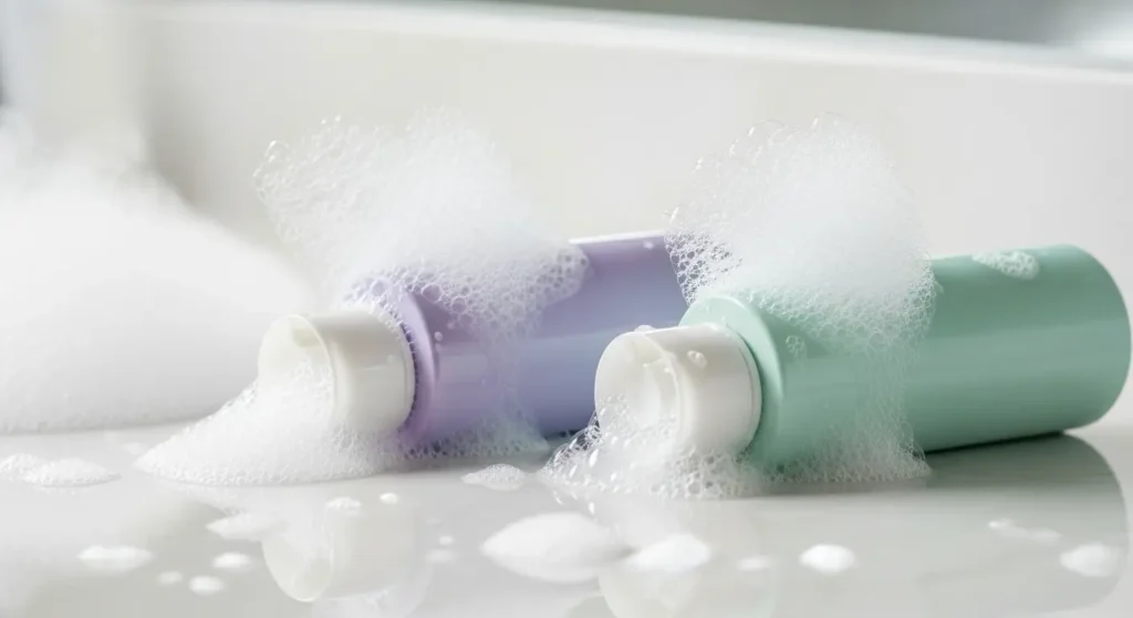 Affordable dermatologist-approved skincare staples under $15 in the USA ; flat lay of cleansers, moisturizers, and sunscreen on pastel background