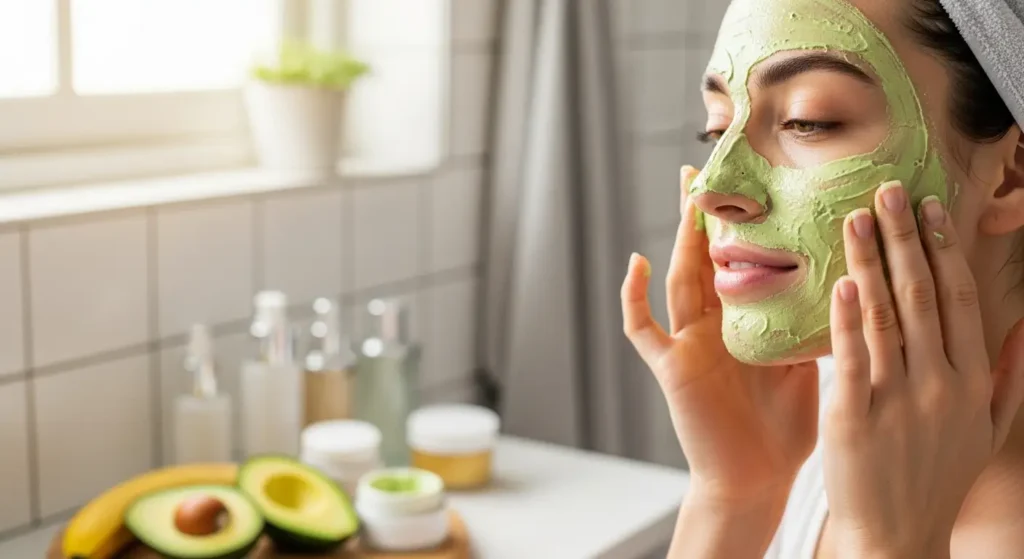 “Nutritional science of avocado and banana face mask for hydration and skin repair”