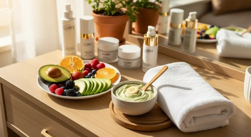 “Incorporating avocado and banana mask into weekly American skincare routine”