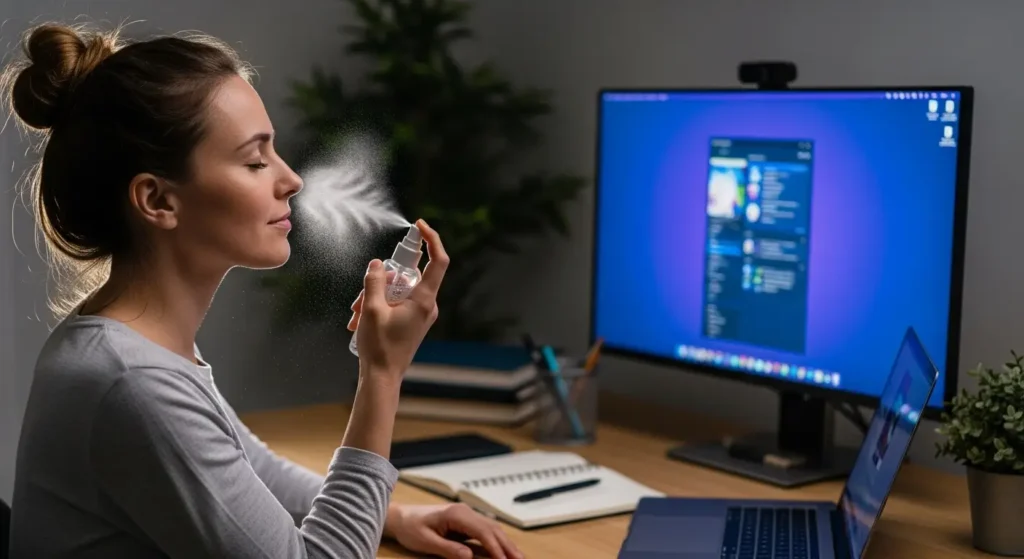 “Gentle foam cleanser and niacinamide mist for midday skincare refresh”