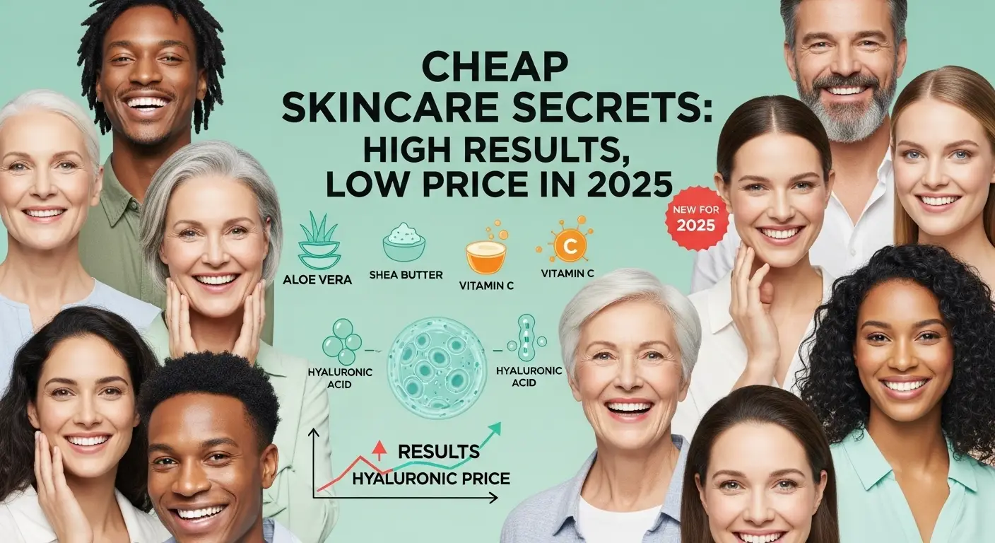 Woman practicing an effective, budget-friendly skincare routine at home with affordable products and natural DIY masks, showing glowing skin and smart skincare choices in 2025.