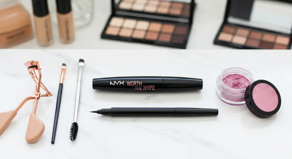 NYX Worth The Hype smudge resistant budget mascara for everyday use