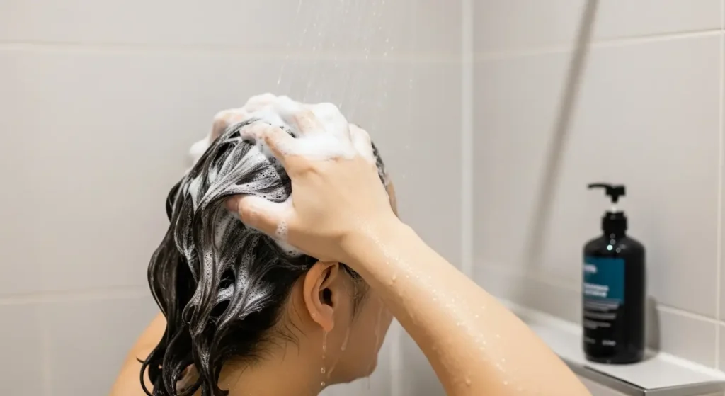 “proper hair cleansing for healthy shiny hair”